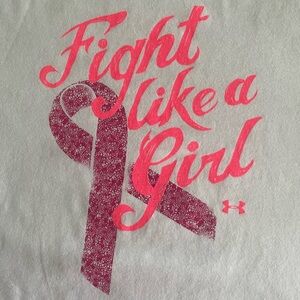 Under Armour White and Pink Short Sleeve Tee